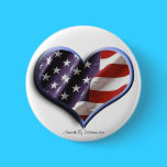 RED WHITE AND BLUE HEART buttons
