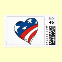 RED,WHITE AND BLUE HEART POSTAGE STAMPS stamps