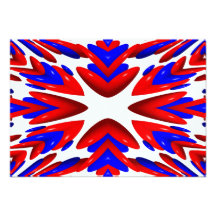 Red, White and Blue Heart "Warp" Background Invite