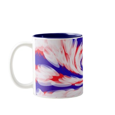 red white and blue coffee mug by DonnaGraysonAbstract