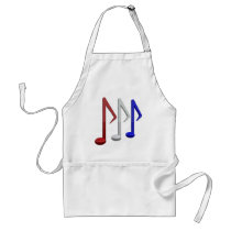 Red White and Blue Music Notes Apron