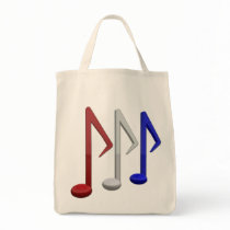 Red White and Blue Music Notes Bags