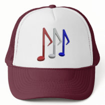 Red White and Blue Music Notes Trucker Hat