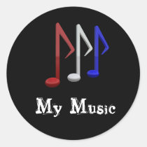 Red White and Blue Music Notes Stickers at Zazzle