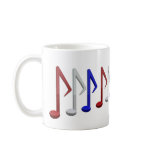 Red White and Blue Music Scale Notes Mugs