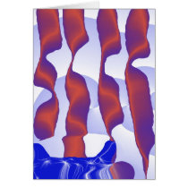 red white and blue number three card