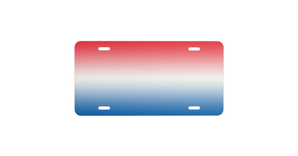 “Red White And Blue Ombre” License Plate Zazzle