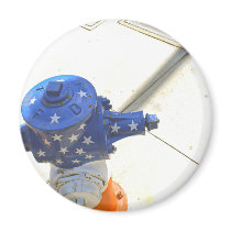Red White and Blue Patriotic Fire Hydrant  America magnets