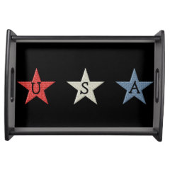 Red, White and Blue Patriotic Stars Serving Platter