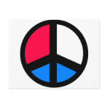 Red , White and Blue Peace Post Card