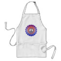 RED WHITE AND BLUE PEACE WHEEL aprons