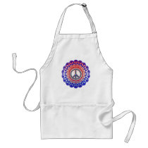 RED WHITE AND BLUE PEACE WHEEL aprons by dgpaulart RED WHITE AND BLUE PEACE WHEEL aprons