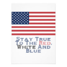 Red, White and Blue Personalized Invite