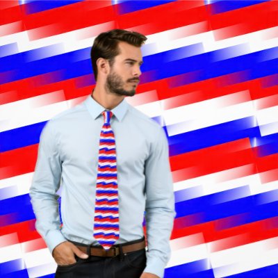 Red, White and Blue Pixel Tie by strictlyties