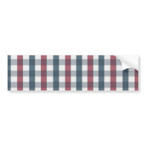 Red White and Blue Plaid Pattern Bumper Stickers