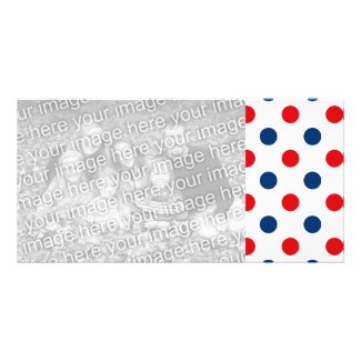 Red White and Blue Polka Dots Photo Card Template