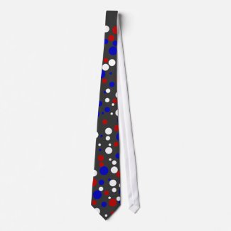 Red White and Blue Polka Dots Tie–Good for the 4th of July