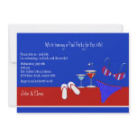 Red, White and Blue Pool Party Invitation