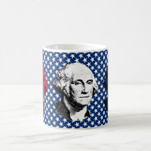 Red, White, and Blue -- President Washington Coffee Mugs