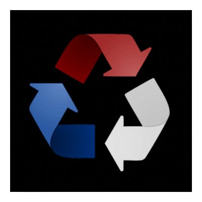 Red, White and Blue Recycling Symbol Poster by yarddawg