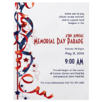 Red White and Blue Ribbons and Stars Flyer Design