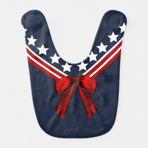 Red, White, and Blue Sailor Collar Baby Bib