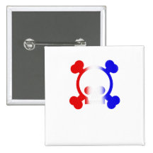 red white and blue skull buttons