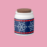 Red White and Blue Snowflakes candy jars
