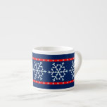 Red White and Blue Snowflakes mugs
