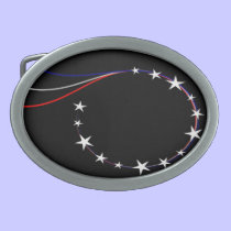 Red White and Blue Spiral and Stars Belt Buckle belt buckles