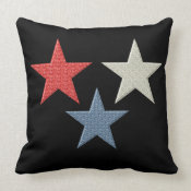 Red White and Blue Stars throwpillow