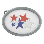 red white and blue stars belt buckle