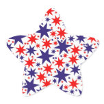 Red, White and Blue Stars Design, template Star Sticker