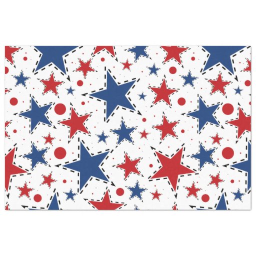Red, White and Blue Stars Print Pattern 20" X 30" Tissue Paper | Zazzle