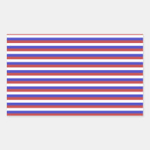 Red, White and Blue Stripes. Rectangle Stickers