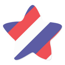 Red White and Blue Stripes Star Stickers