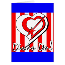 Red, White and Blue Stripes with Heart Divas Do!tm cards