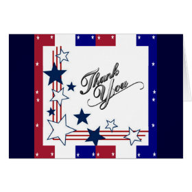 Red White and Blue Thank You Card