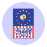 Red White And Blue Wine Brewer Classic Round Sticker