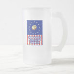Red White And Blue Wine Brewer Frosted Glass Beer Mug