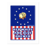 Red White And Blue Wine Brewer Postcard