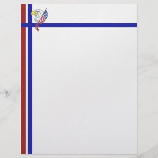 "Red White and Blue with Eagle" Letterhead Design