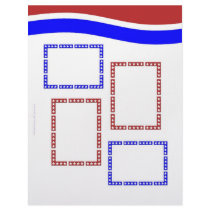 Red White and Blue with Frames pages letterhead