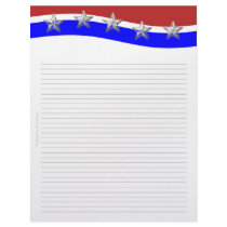 Red White and Blue with Stars pages letterhead