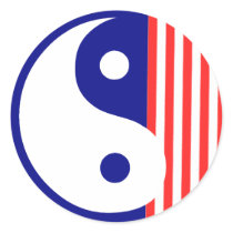 Red White and Blue Yin Yang stickers