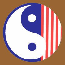 Red White and Blue Yin Yang stickers