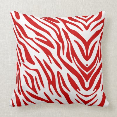 REd White and Blue Zebra Pattern Throw Pillow Mojo_throwpillow REd White and Blue Zebra Pattern Throw Pillow Mojo_throwpillow