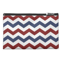 Red White and Blue Zig Zag Pattern Travel Accessories Bags