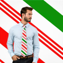 Red, White and Green Candy Cane Tie