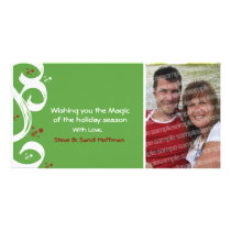 Red White and Green Festivities photo cards